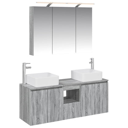 Bathroom Cabinet Set 4 pcs Grey Sonoma Engineered Wood