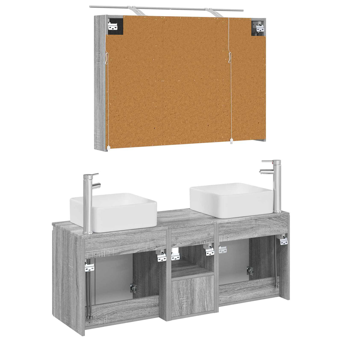 Bathroom Cabinet Set 4 pcs Grey Sonoma Engineered Wood