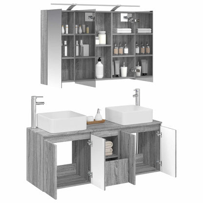 Bathroom Cabinet Set 4 pcs Grey Sonoma Engineered Wood