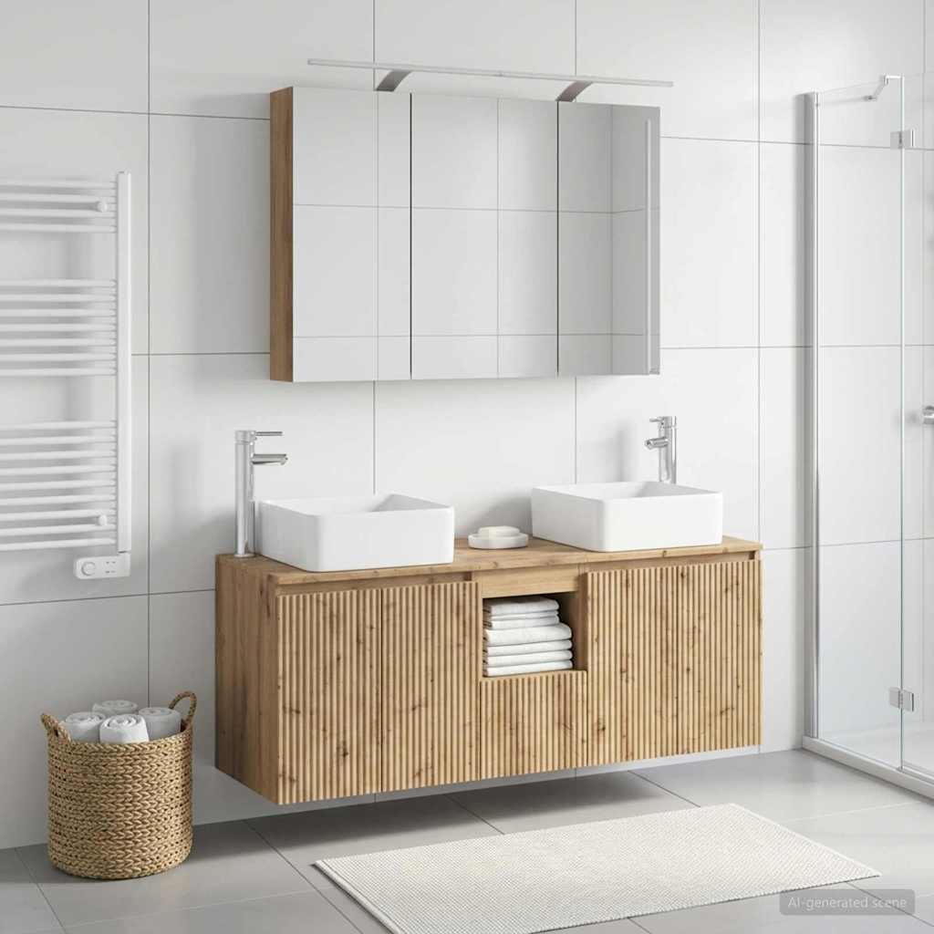 Bathroom Cabinet Set 4 pcs Artisan Oak Engineered Wood