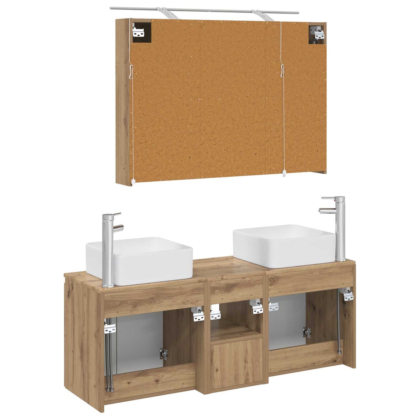 Bathroom Cabinet Set 4 pcs Artisan Oak Engineered Wood