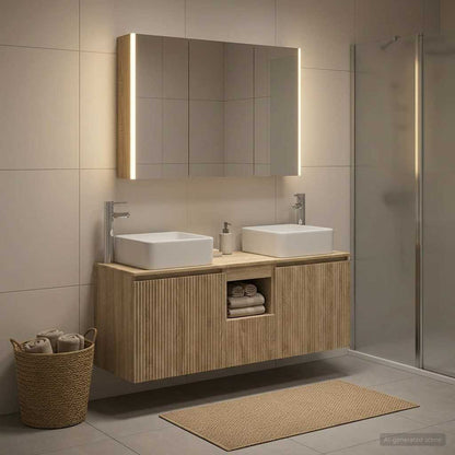 Bathroom Cabinet Set 4 pcs Sonoma Oak Engineered Wood