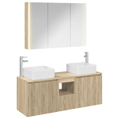 Bathroom Cabinet Set 4 pcs Sonoma Oak Engineered Wood