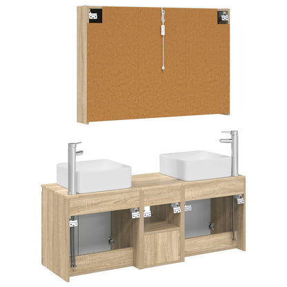 Bathroom Cabinet Set 4 pcs Sonoma Oak Engineered Wood