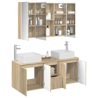 Bathroom Cabinet Set 4 pcs Sonoma Oak Engineered Wood