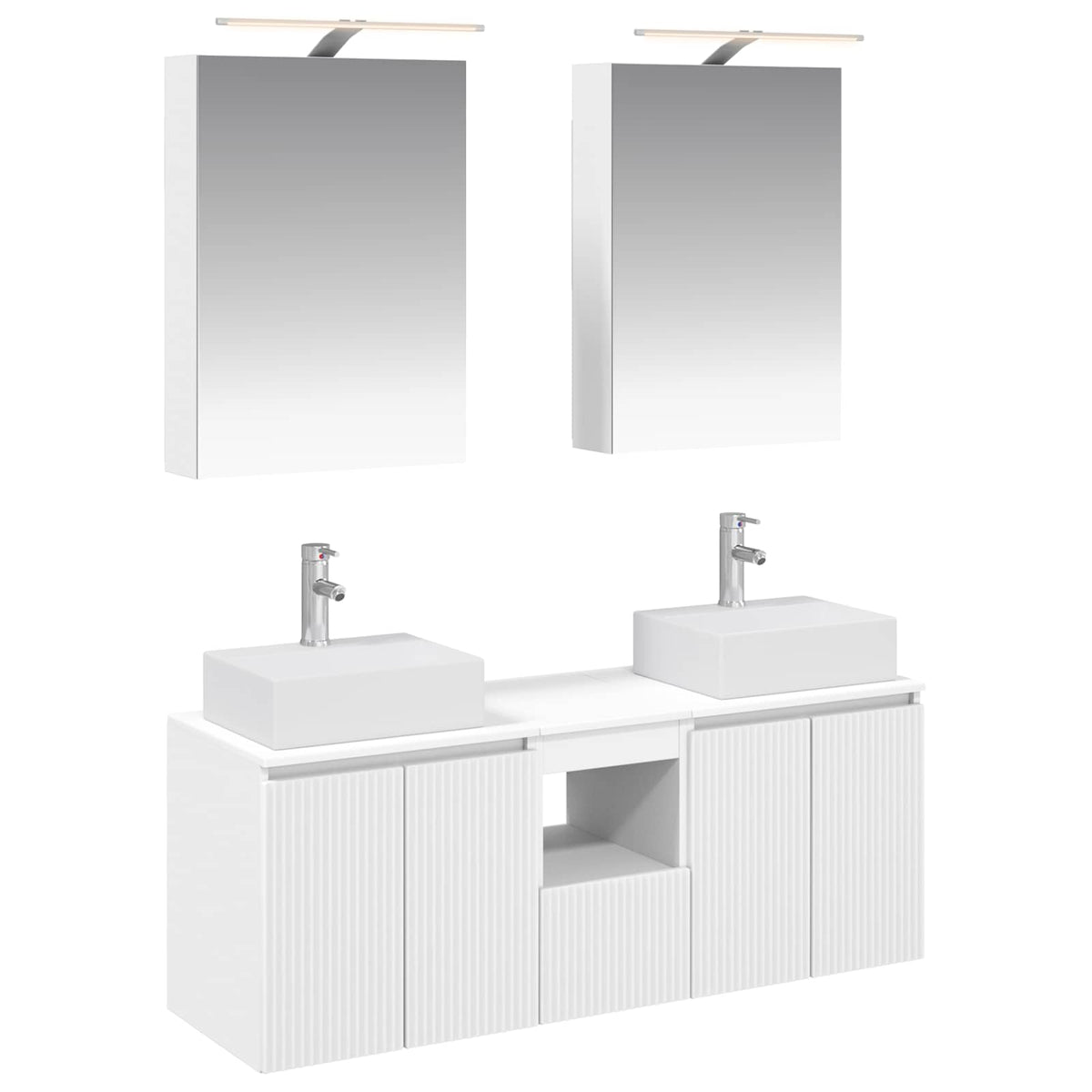 Bathroom Cabinet Set 5 pcs White Engineered Wood