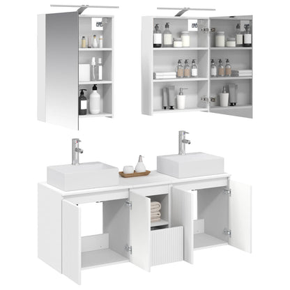 Bathroom Cabinet Set 5 pcs White Engineered Wood