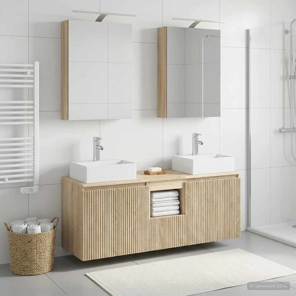Bathroom Cabinet Set 5 pcs Sonoma Oak Engineered Wood