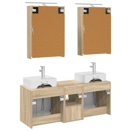 Bathroom Cabinet Set 5 pcs Sonoma Oak Engineered Wood