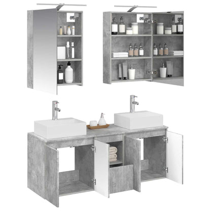 Bathroom Cabinet Set 5 pcs Concrete Grey Engineered Wood