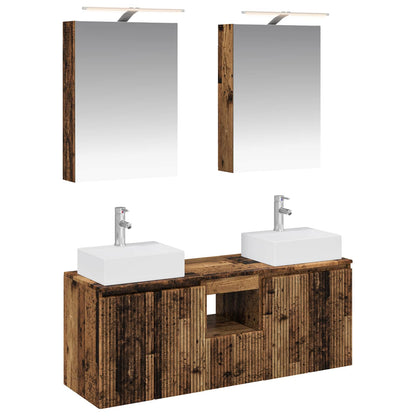 Bathroom Cabinet Set 5 pcs Old Wood Engineered Wood