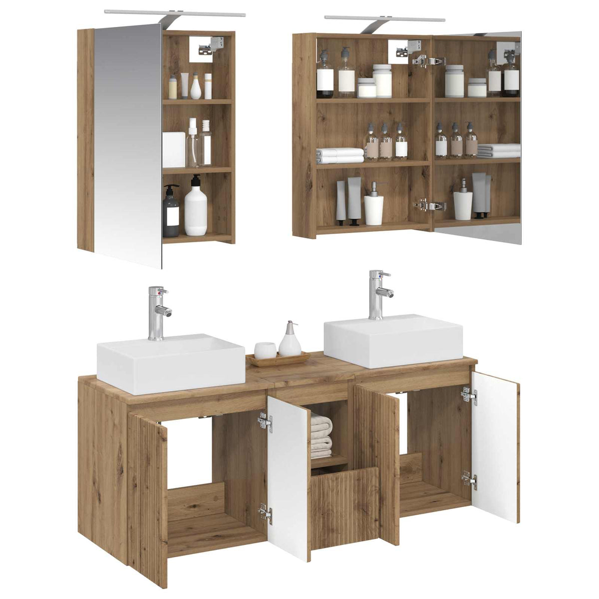 Bathroom Cabinet Set 5 pcs Artisan Oak Engineered Wood