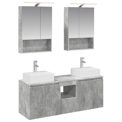 Bathroom Cabinet Set 5 pcs Concrete Grey Engineered Wood
