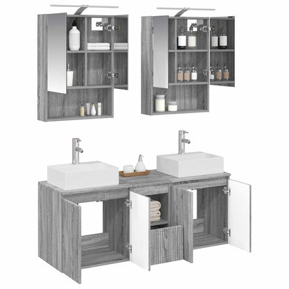 Bathroom Cabinet Set 5 pcs Grey Sonoma Engineered Wood
