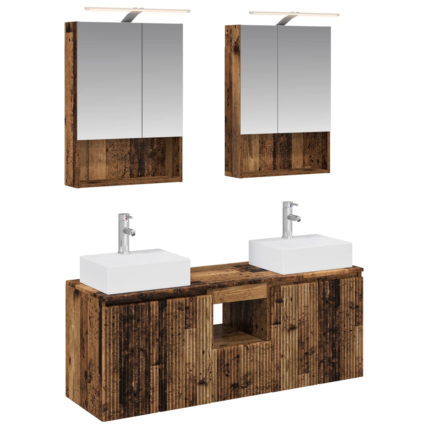 Bathroom Cabinet Set 5 pcs Old Wood Engineered Wood