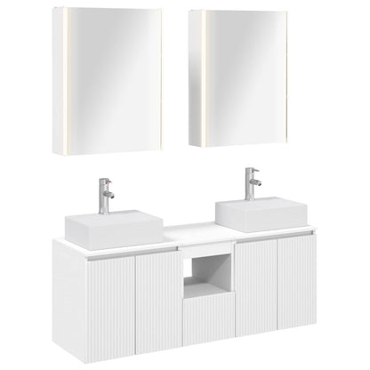 Bathroom Cabinet Set 5 pcs White Engineered Wood