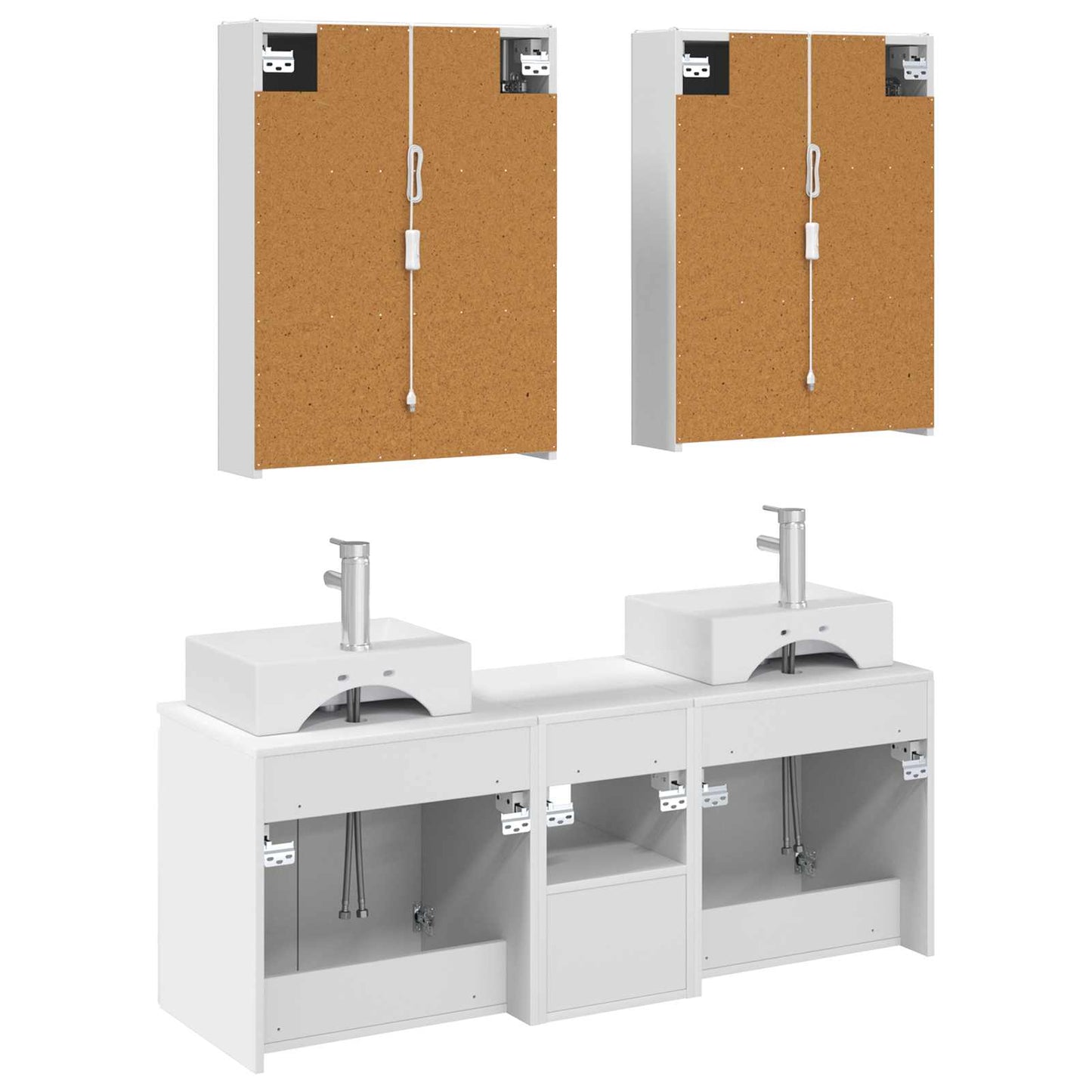 Bathroom Cabinet Set 5 pcs White Engineered Wood