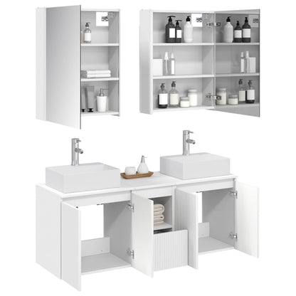 Bathroom Cabinet Set 5 pcs White Engineered Wood