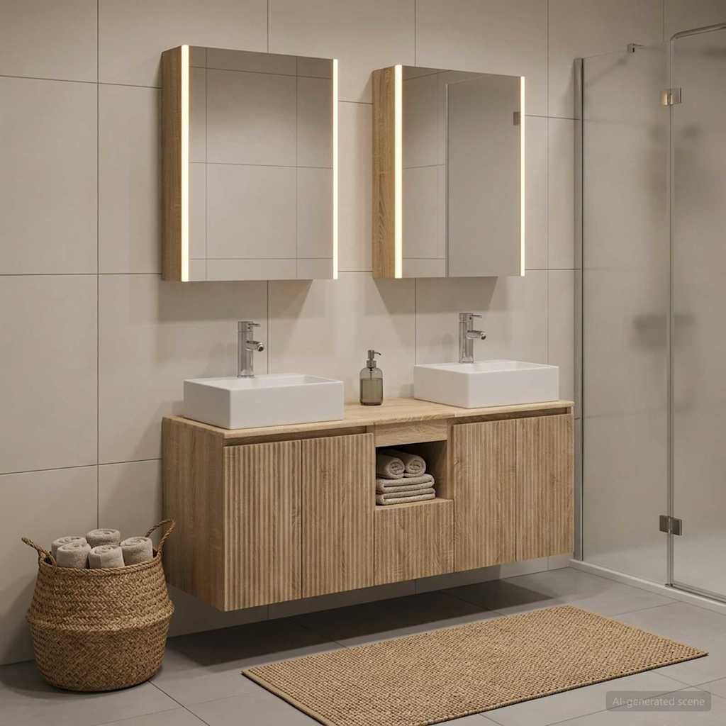 Bathroom Cabinet Set 5 pcs Sonoma Oak Engineered Wood