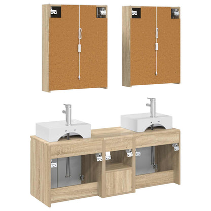 Bathroom Cabinet Set 5 pcs Sonoma Oak Engineered Wood