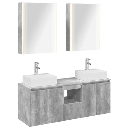 Bathroom Cabinet Set 5 pcs Concrete Grey Engineered Wood
