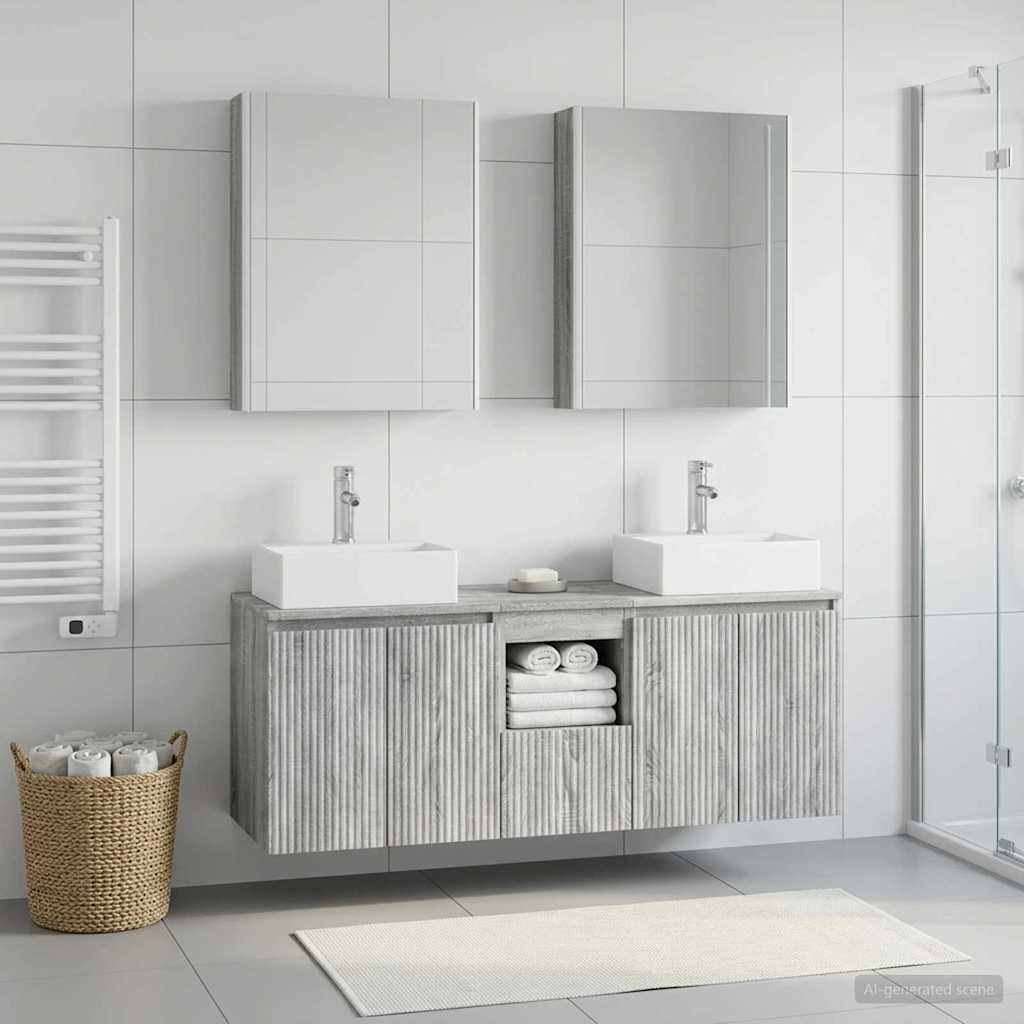 Bathroom Cabinet Set 5 pcs Grey Sonoma Engineered Wood