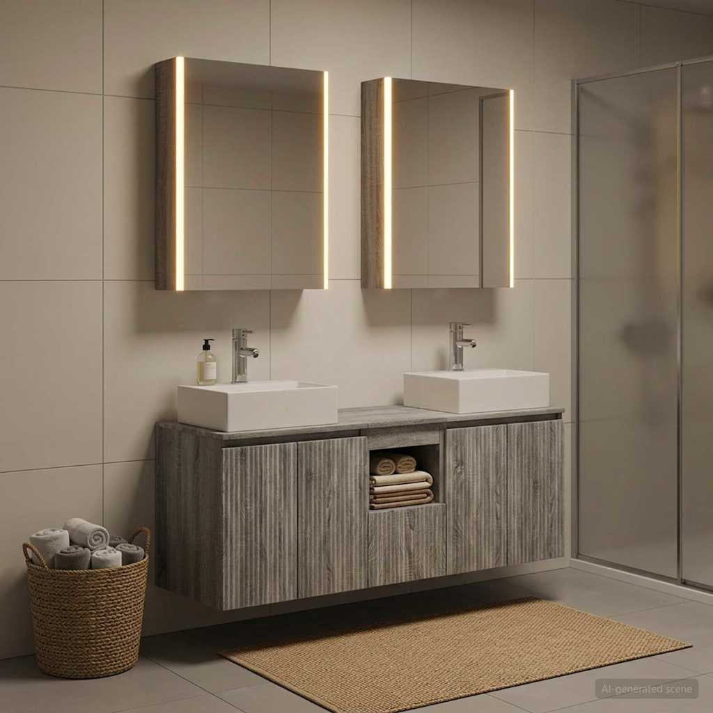 Bathroom Cabinet Set 5 pcs Grey Sonoma Engineered Wood