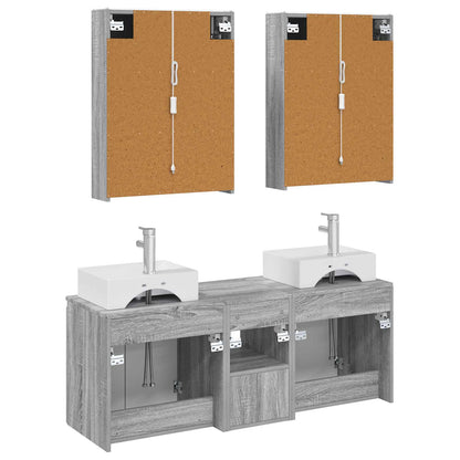 Bathroom Cabinet Set 5 pcs Grey Sonoma Engineered Wood