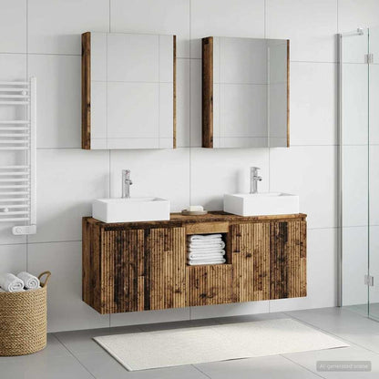 Bathroom Cabinet Set 5 pcs Old Wood Engineered Wood