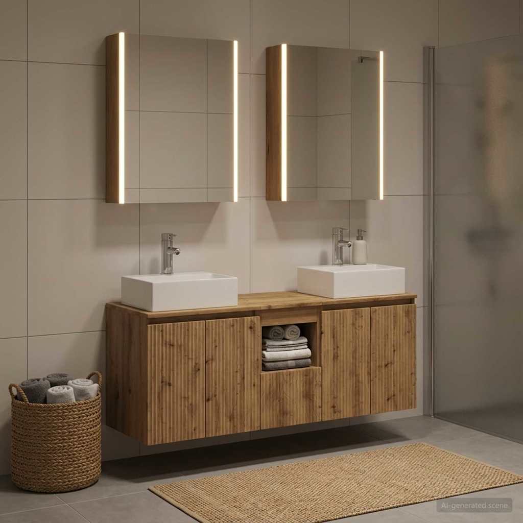 Bathroom Cabinet Set 5 pcs Artisan Oak Engineered Wood