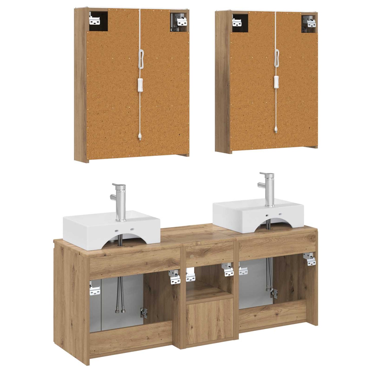 Bathroom Cabinet Set 5 pcs Artisan Oak Engineered Wood