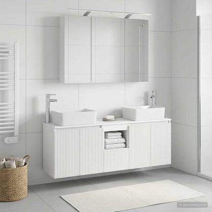 Bathroom Cabinet Set 4 pcs White Engineered Wood