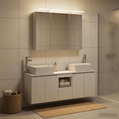 Bathroom Cabinet Set 4 pcs White Engineered Wood