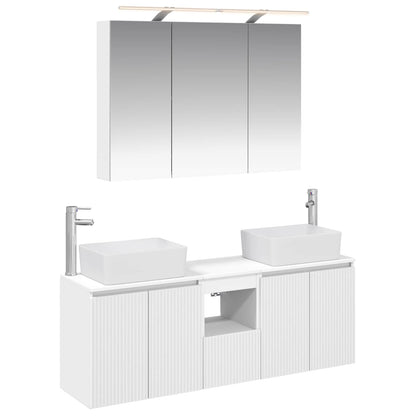 Bathroom Cabinet Set 4 pcs White Engineered Wood