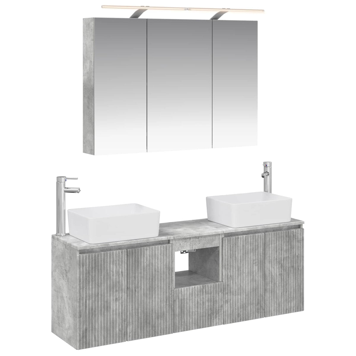 Bathroom Cabinet Set 4 pcs Concrete Grey Engineered Wood