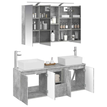 Bathroom Cabinet Set 4 pcs Concrete Grey Engineered Wood