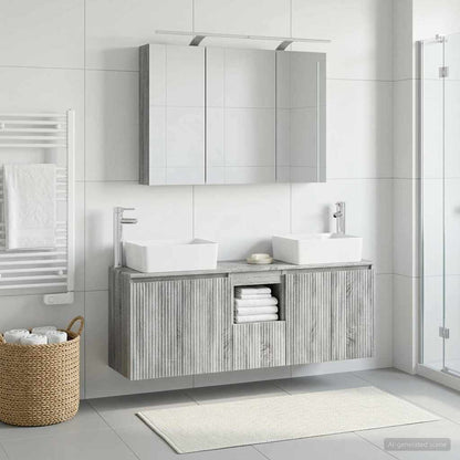 Bathroom Cabinet Set 4 pcs Grey Sonoma Engineered Wood