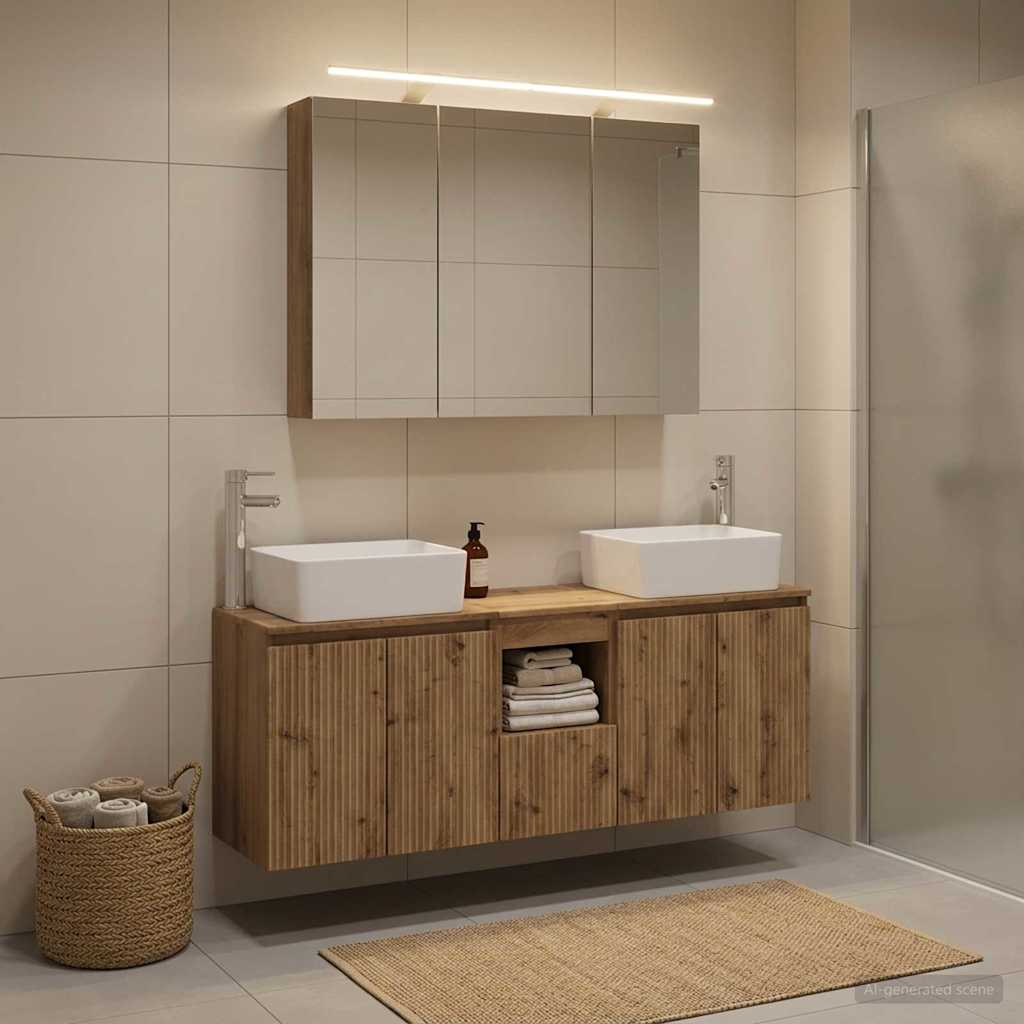 Bathroom Cabinet Set 4 pcs Artisan Oak Engineered Wood