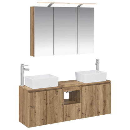Bathroom Cabinet Set 4 pcs Artisan Oak Engineered Wood