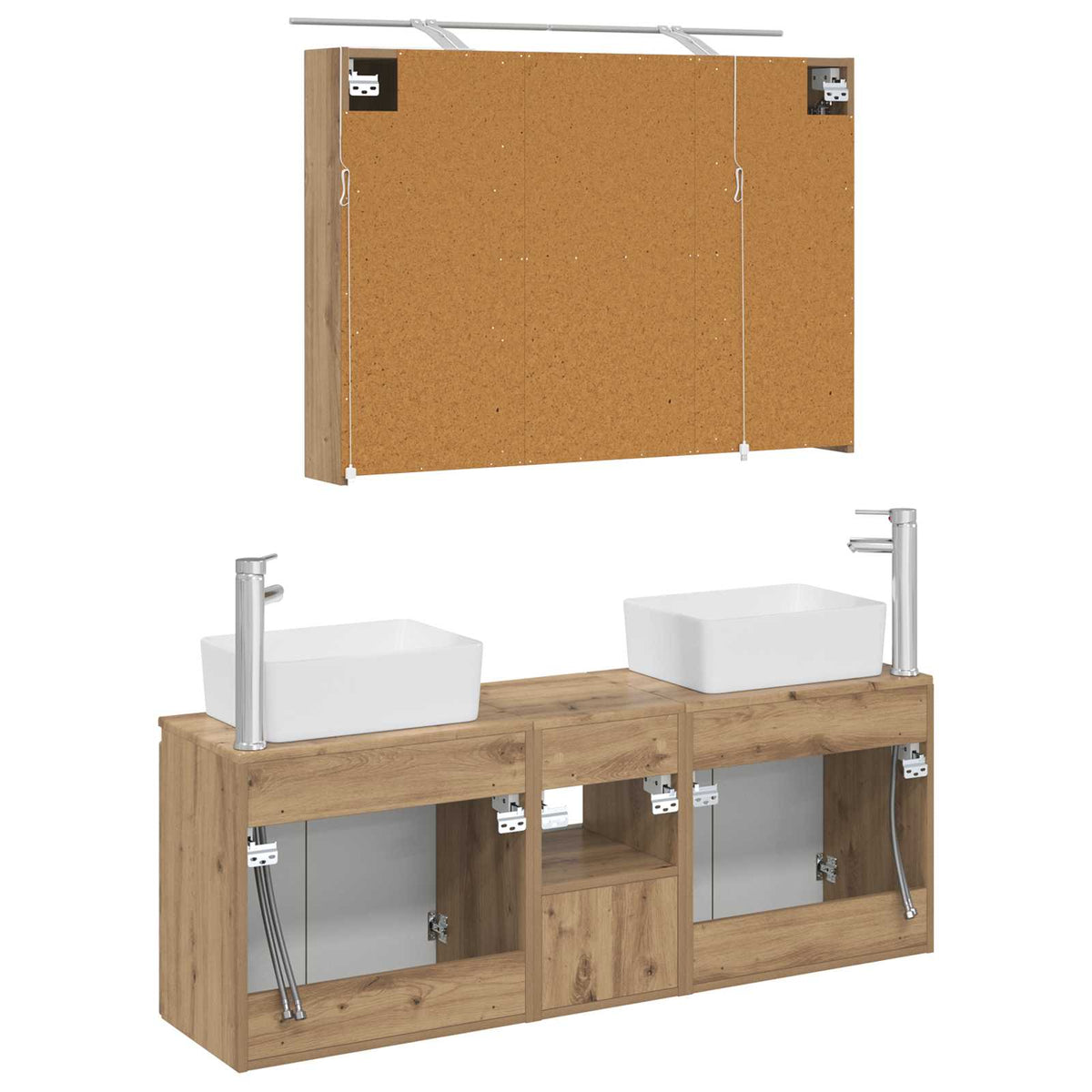 Bathroom Cabinet Set 4 pcs Artisan Oak Engineered Wood