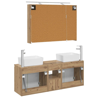 Bathroom Cabinet Set 4 pcs Artisan Oak Engineered Wood