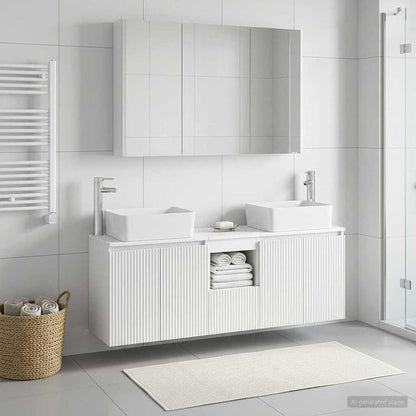 Bathroom Cabinet Set 4 pcs White Engineered Wood