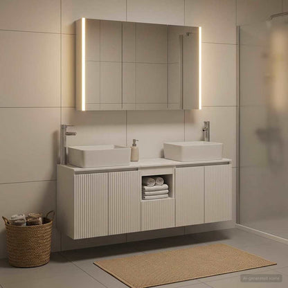 Bathroom Cabinet Set 4 pcs White Engineered Wood