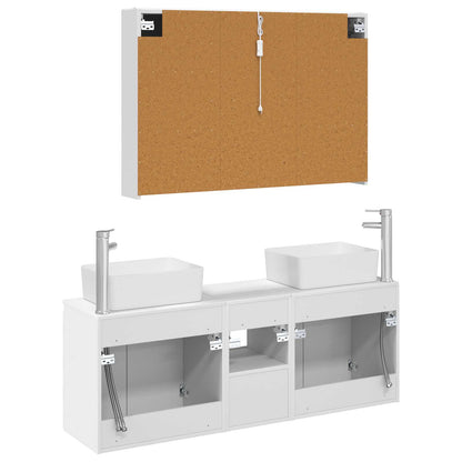 Bathroom Cabinet Set 4 pcs White Engineered Wood