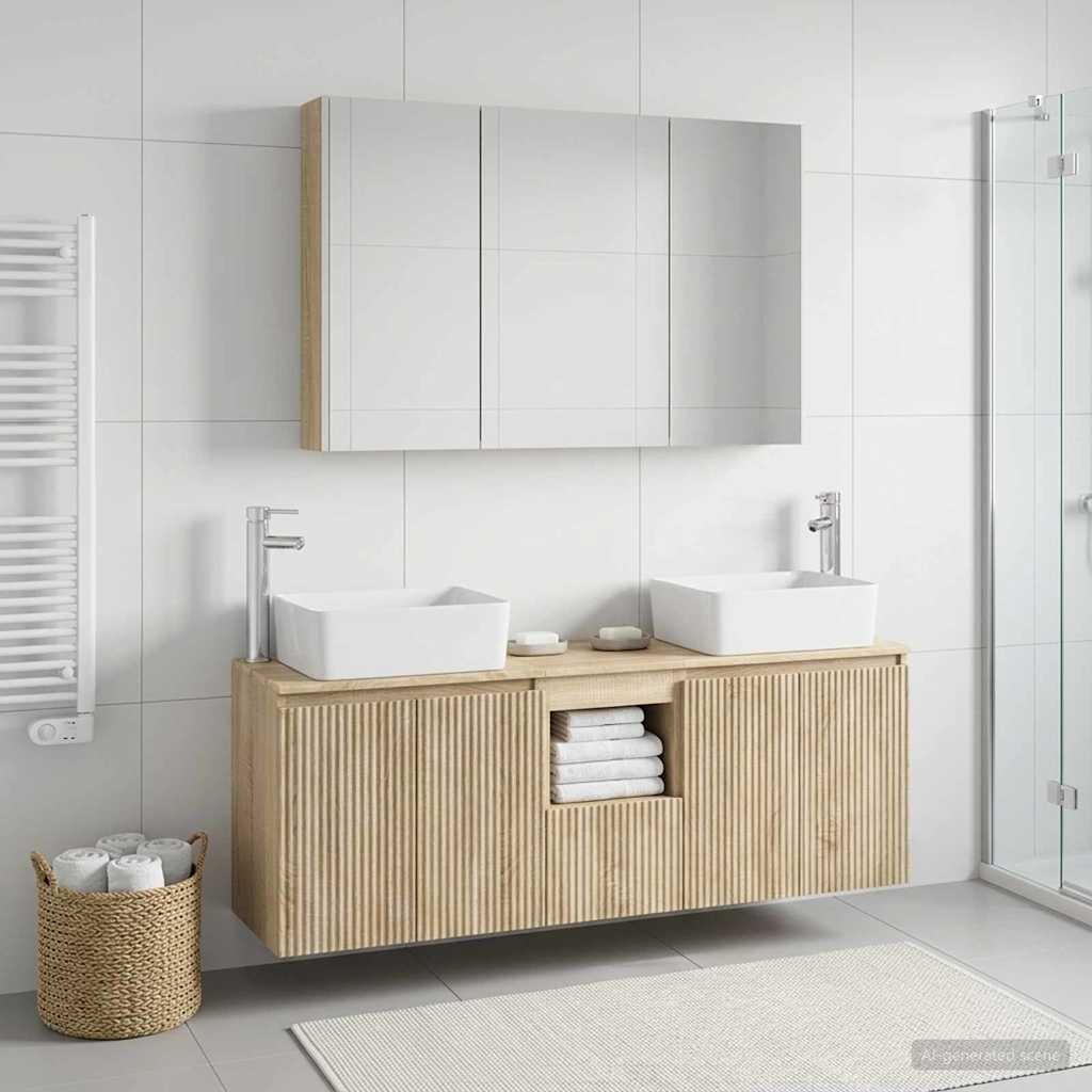 Bathroom Cabinet Set 4 pcs Sonoma Oak Engineered Wood