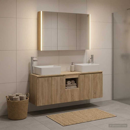 Bathroom Cabinet Set 4 pcs Sonoma Oak Engineered Wood