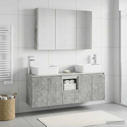 Bathroom Cabinet Set 4 pcs Concrete Grey Engineered Wood