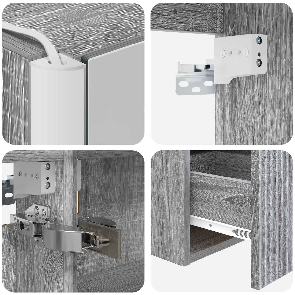 Bathroom Cabinet Set 4 pcs Grey Sonoma Engineered Wood