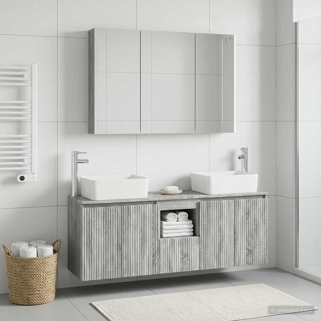 Bathroom Cabinet Set 4 pcs Grey Sonoma Engineered Wood