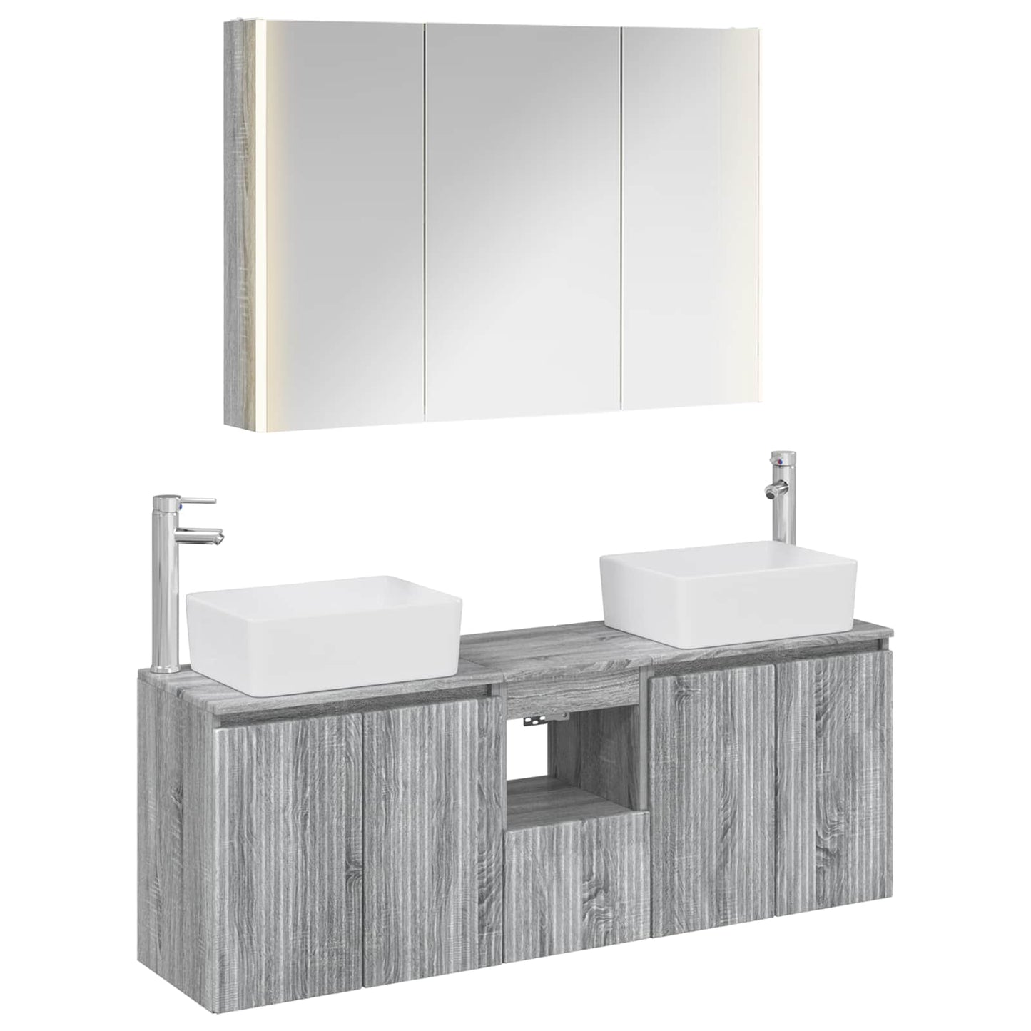 Bathroom Cabinet Set 4 pcs Grey Sonoma Engineered Wood